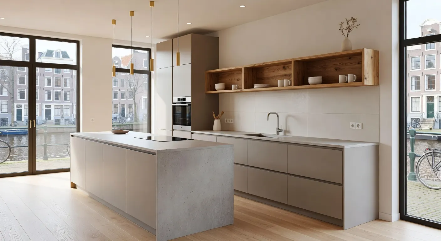 Illustratie van keuken en badkamer installatie met focus op werking
