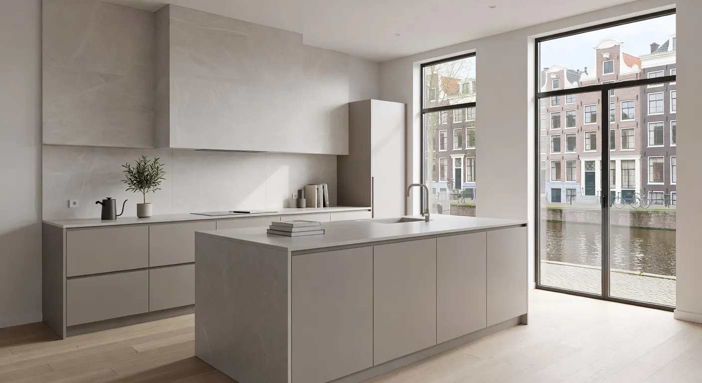 Illustratie van de werking en installatie van een moderne keuken en badkamer