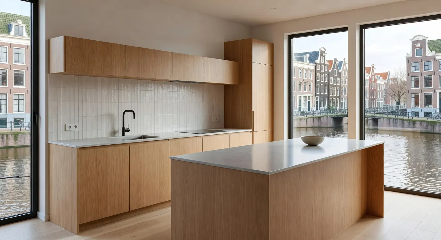 Illustratie van de werking en installatie van een moderne keuken en badkamer